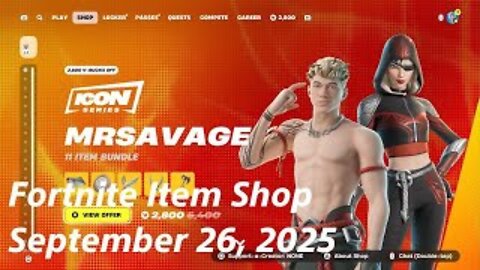 Fortnite Item Shop|September 26, 2025(*New* MrSavage Bundle)