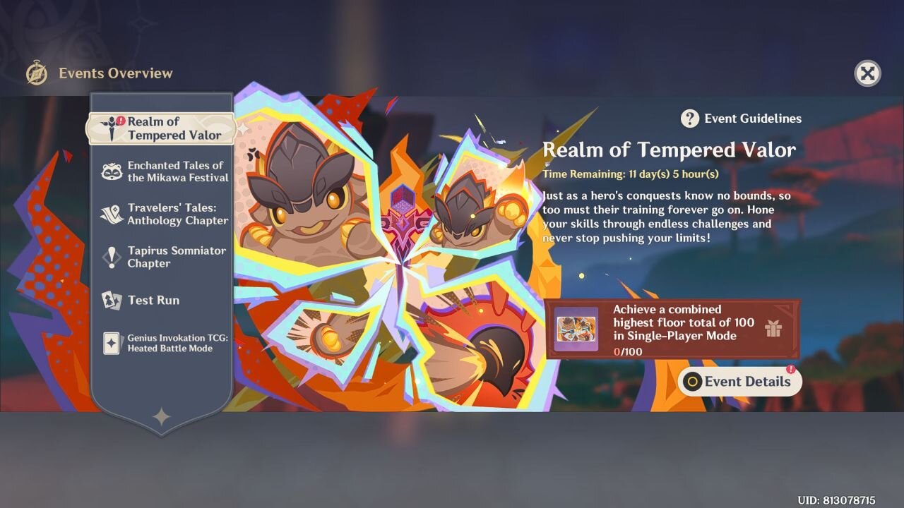 Realm of Tempered Valor event - Genshin Impact - Version 5.4 RSA