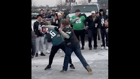 Drunk Philadelphia Eagle fans fight each other, tailgating against Washington Commanders, NFL