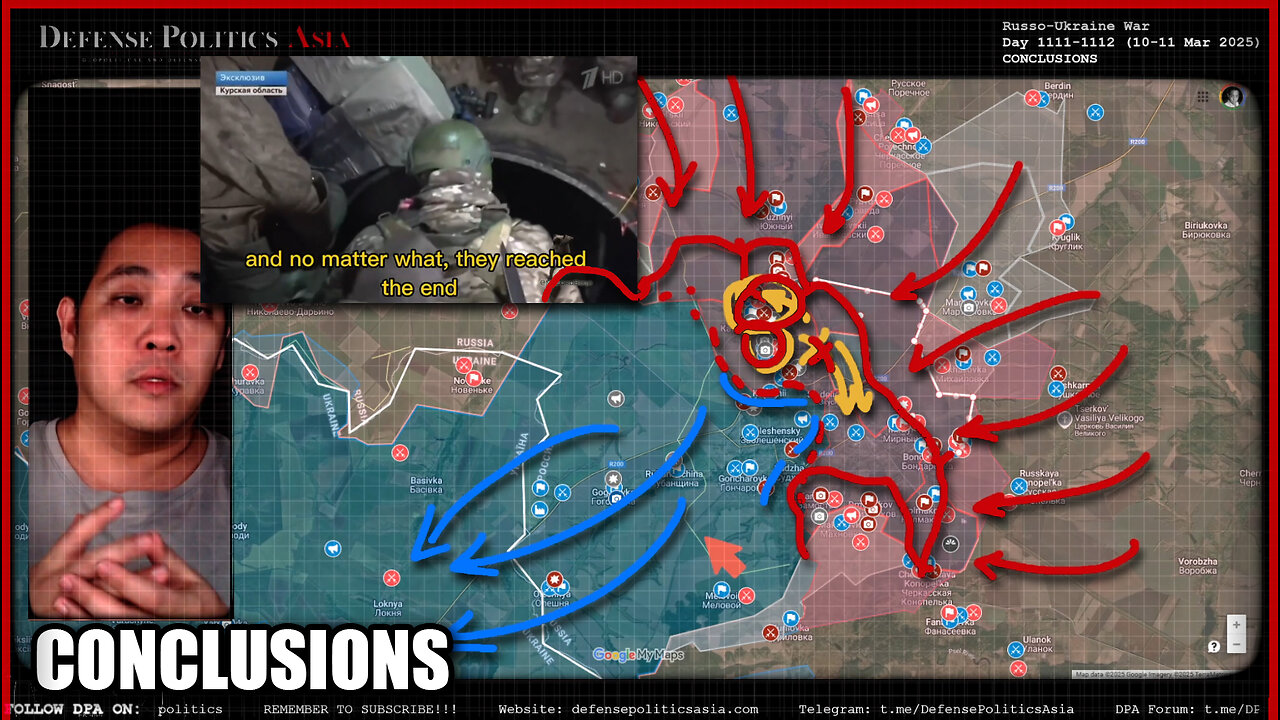 [ Ukraine Conclusions ] MASSIVE COLLAPSE CONFIRMED; 1/2 of Kursk Front LOST; Russia flags everywhere