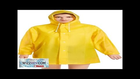 LANSHULAN Women Yellow Raincoat JacketUnisex Kids Clear EVA Rain Coat Costume Review