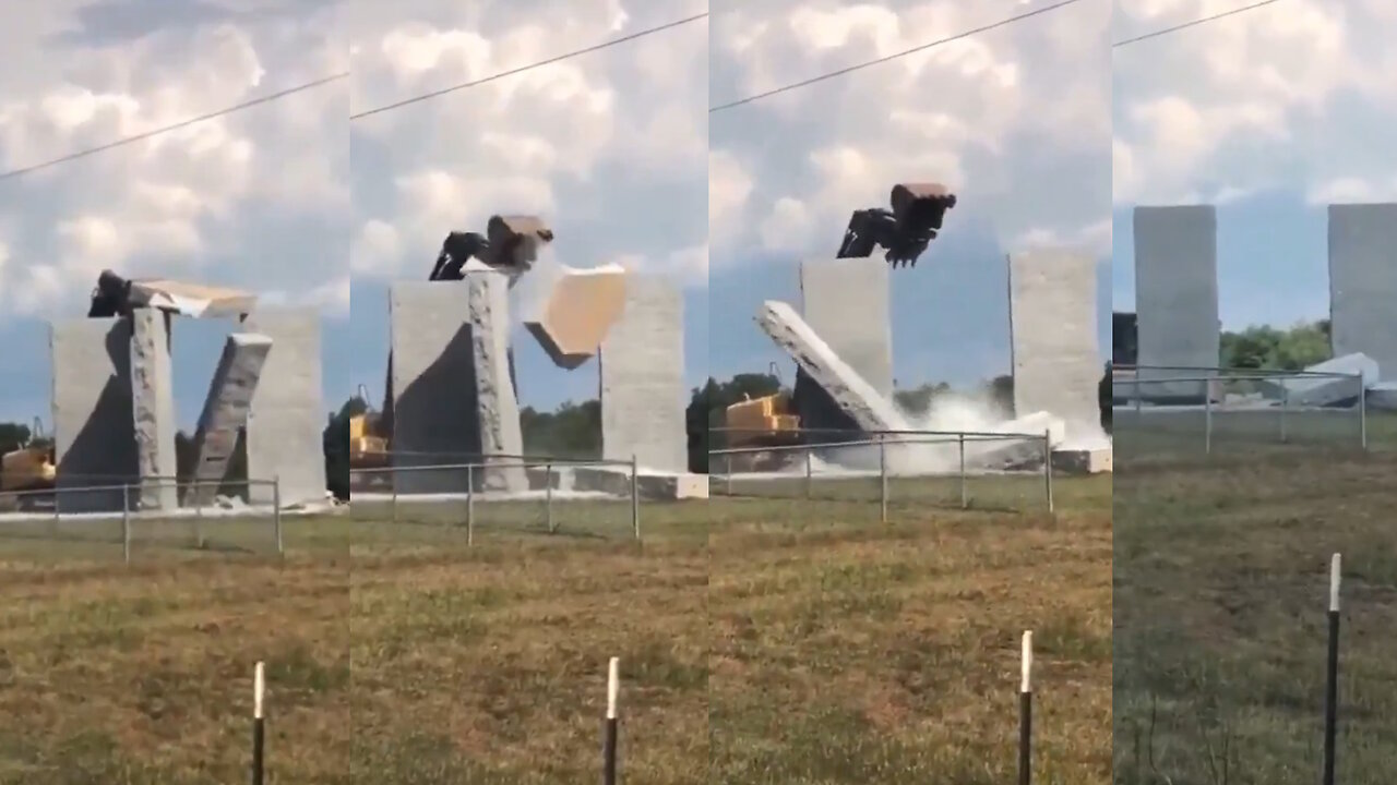 Deep State satanic Georgia Guidestones DESTROYED