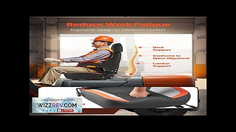 Forklift Seat Mower Tractor Seat Adjustable Back Seatbelt & Headrest Review