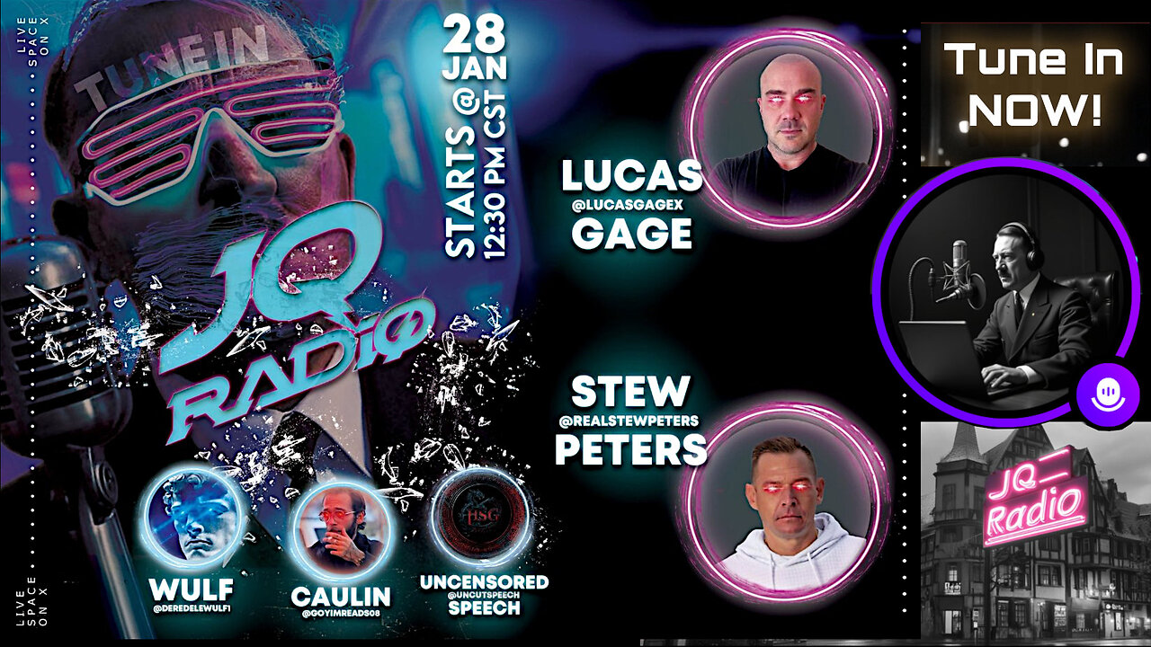 Lucas Gage interview with Stew Peters and questions from listeners in JQradio247 Xspace