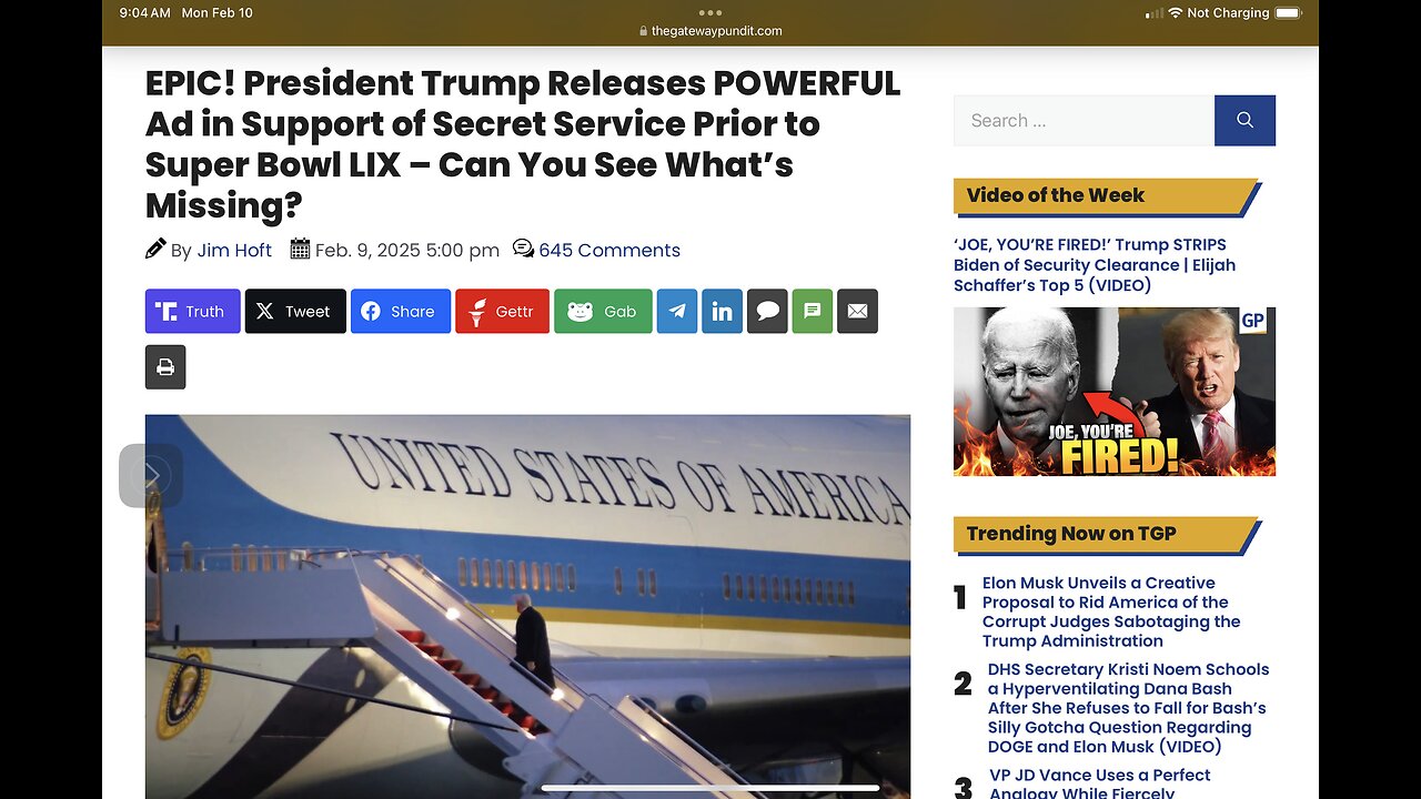 EPIC! President Trump Releases POWERFUL Ad in Support of Secret Service Prior to Super Bowl LIX