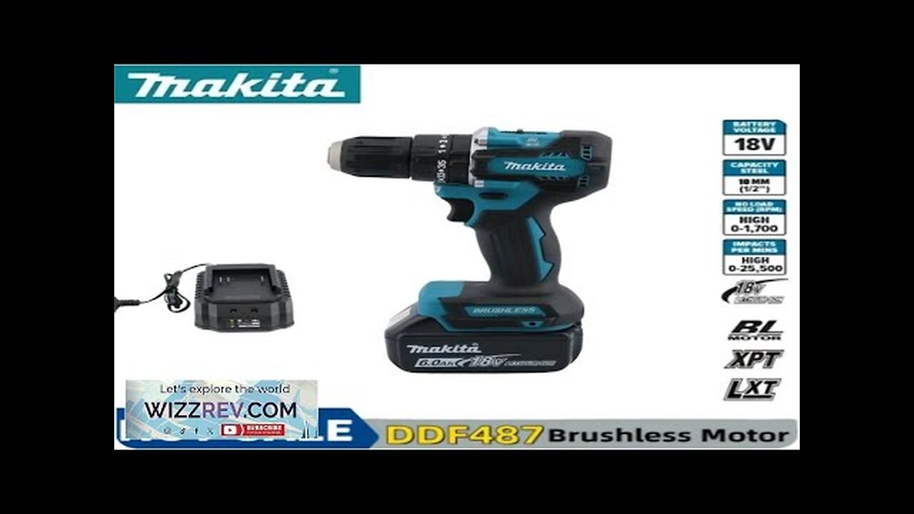 Makita DDF487 Cordless Electric Screwdriver Brushless Motor Multifunctional 18V Charging Review