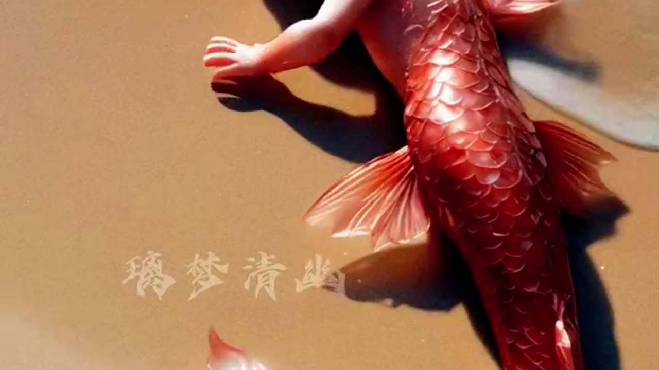 The Tale of the Red Koi Mermaid Baby