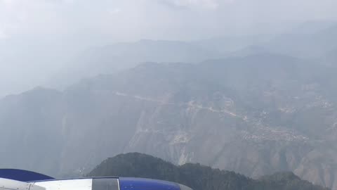 View from the plane✈️as we landed in Nepal #kathmandu