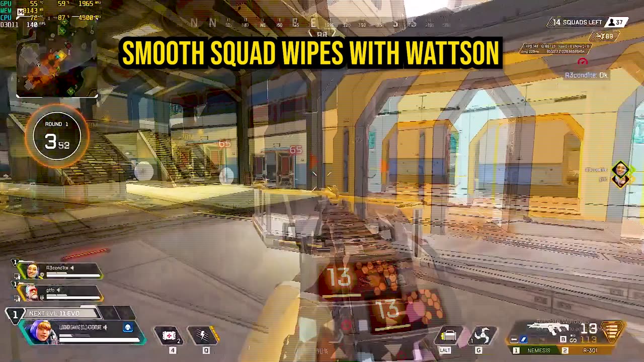 Wattson wiping squads with R-301 Beams | Apex Legends PC Gameplay