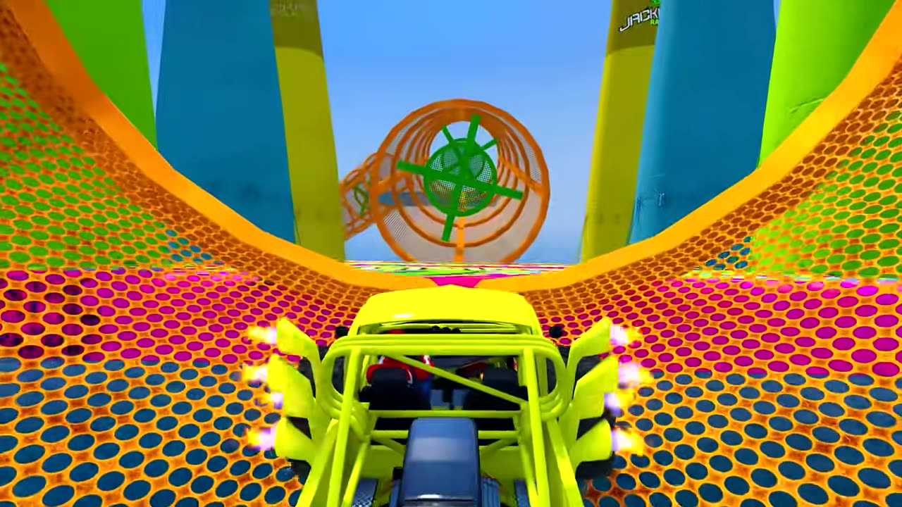 "GTA V Funny Race Challenge 🚗🚤🚁 | Spiderman, Cartoon Heroes & Supercars"