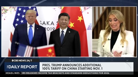 Trump announces 100% tariff from Nov. 1 on Chinese imports