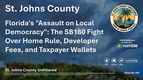 Episode 106 - The SB180 Fight Over Home Rule, Developer Fees, and Taxpayer Wallets