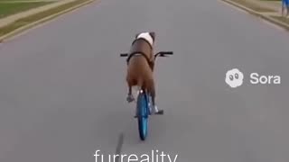 Police vs dog with bike