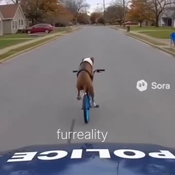 Police vs dog with bike