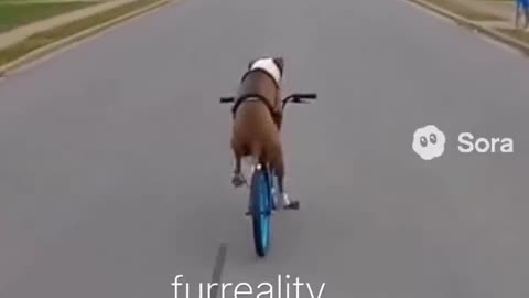 Police vs dog with bike