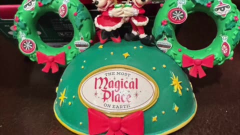Disney Parks Mickey and Minnie Mouse Santa Magical Place Ears Hat Ornament #shorts