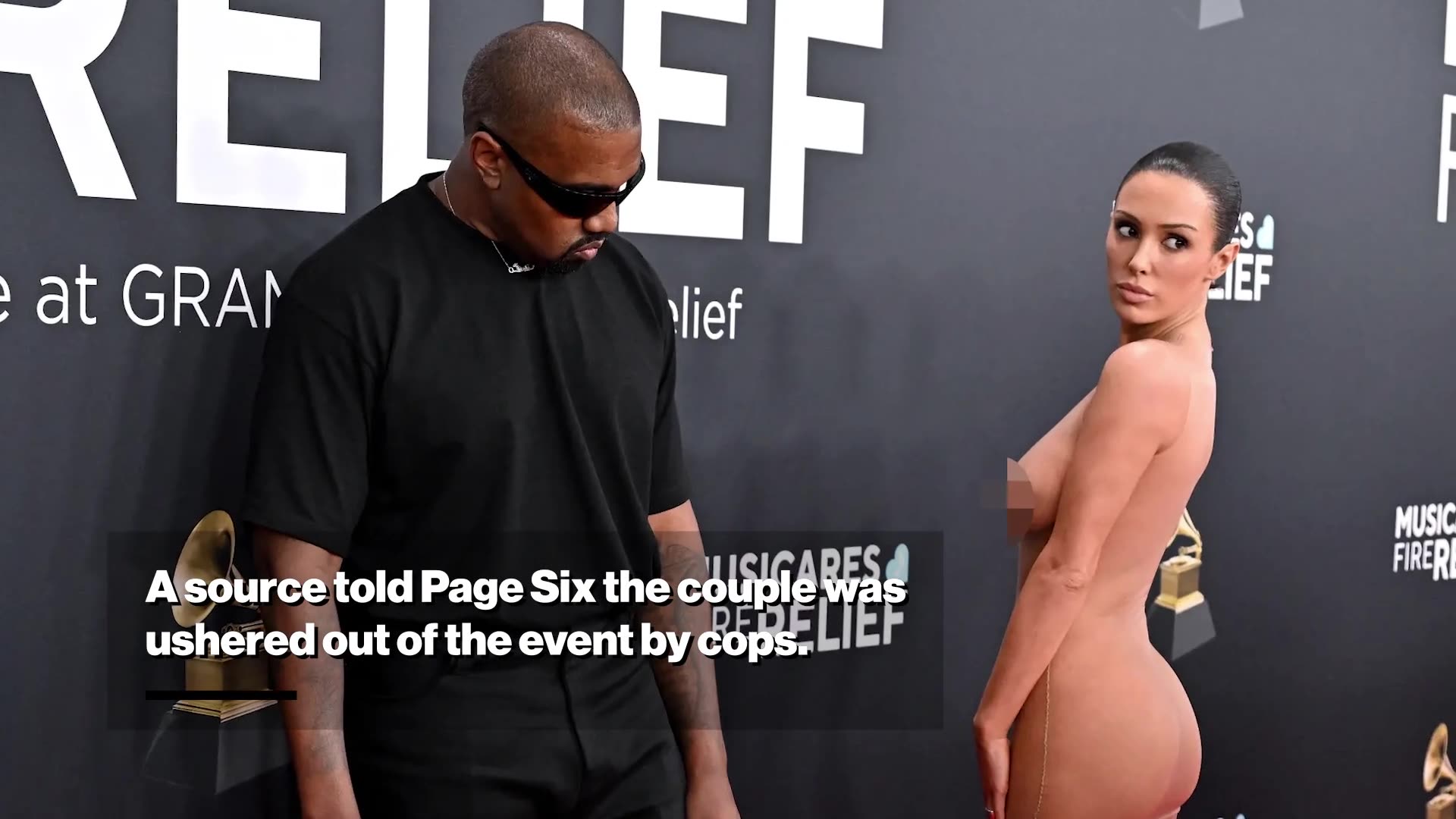 Here's what Kanye West said to wife Bianca Censori during nude Grammys 2025 red carpet appearance