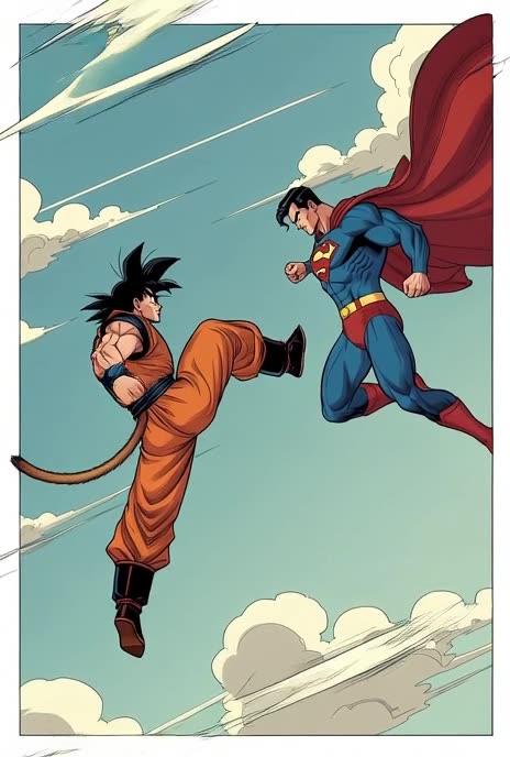 Goku vs superman vs comic grok imagine