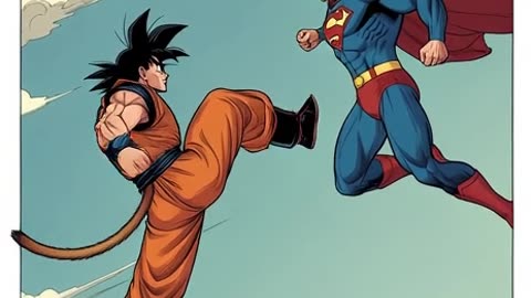 Goku vs superman vs comic grok imagine