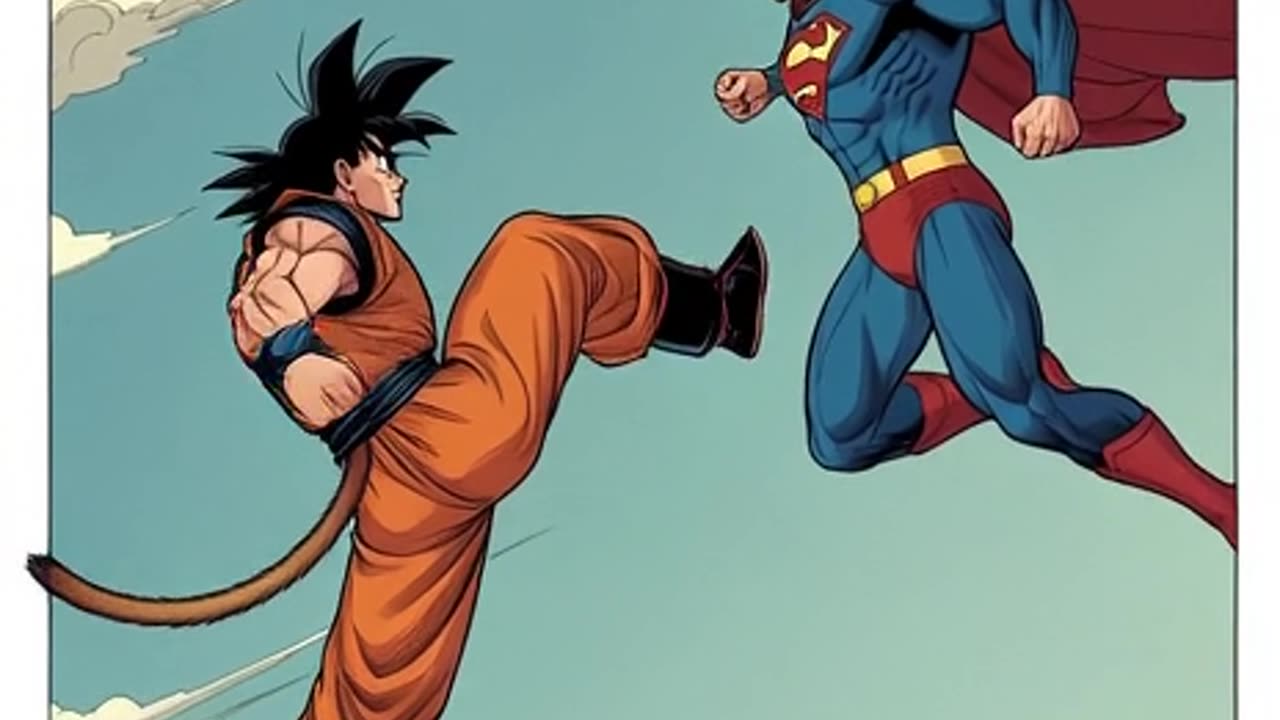Goku vs superman vs comic grok imagine