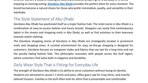 Giordano Dubai Store | Redefining Modern Classics