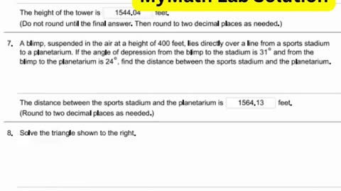 Precalculus HW Set 8 Solution | Pearson MyMathLab Step-by-Step Help