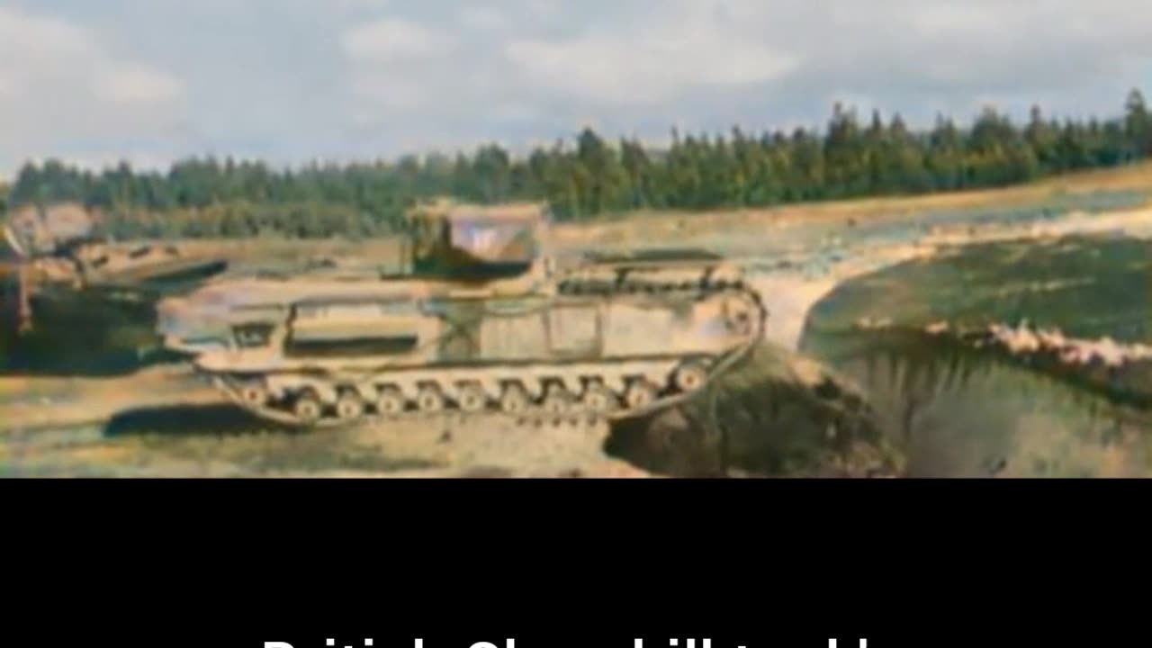 British Churchill tank's creative solution crossing ditches with sticks #Colourized footage 🇬🇧 🎥 🌿