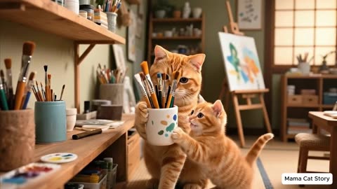 Ginger Kitten Meets Papa Cat Again🐱, Mama Cat Prepares a Surprise Home🏡❤️ _ Funny Cat Videos