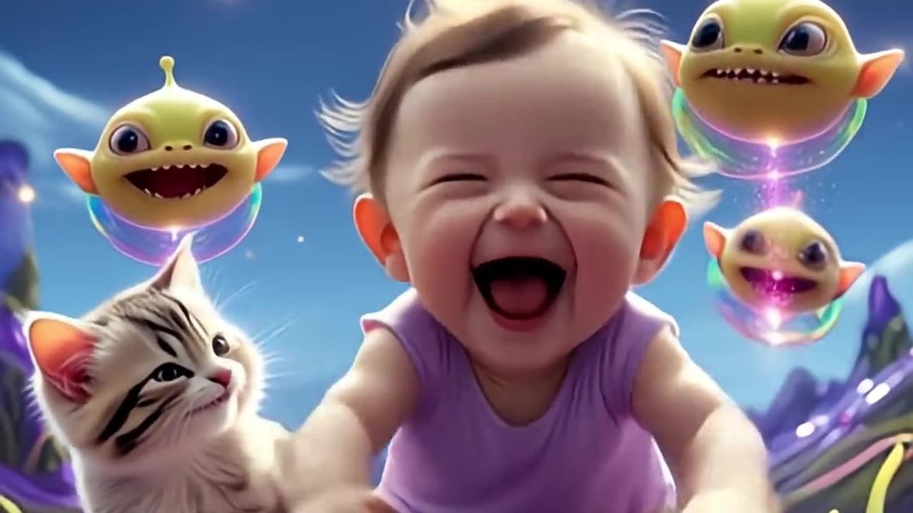 Baby and Cat Hear a Fart... and Lose🤣😅😂