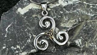 Celtic Triskele Silver and Gold Pendant