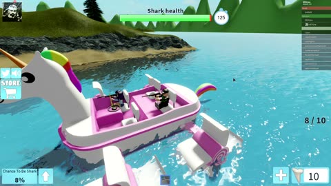 Roblox - Two Wins of First Time Playing Shark Bite