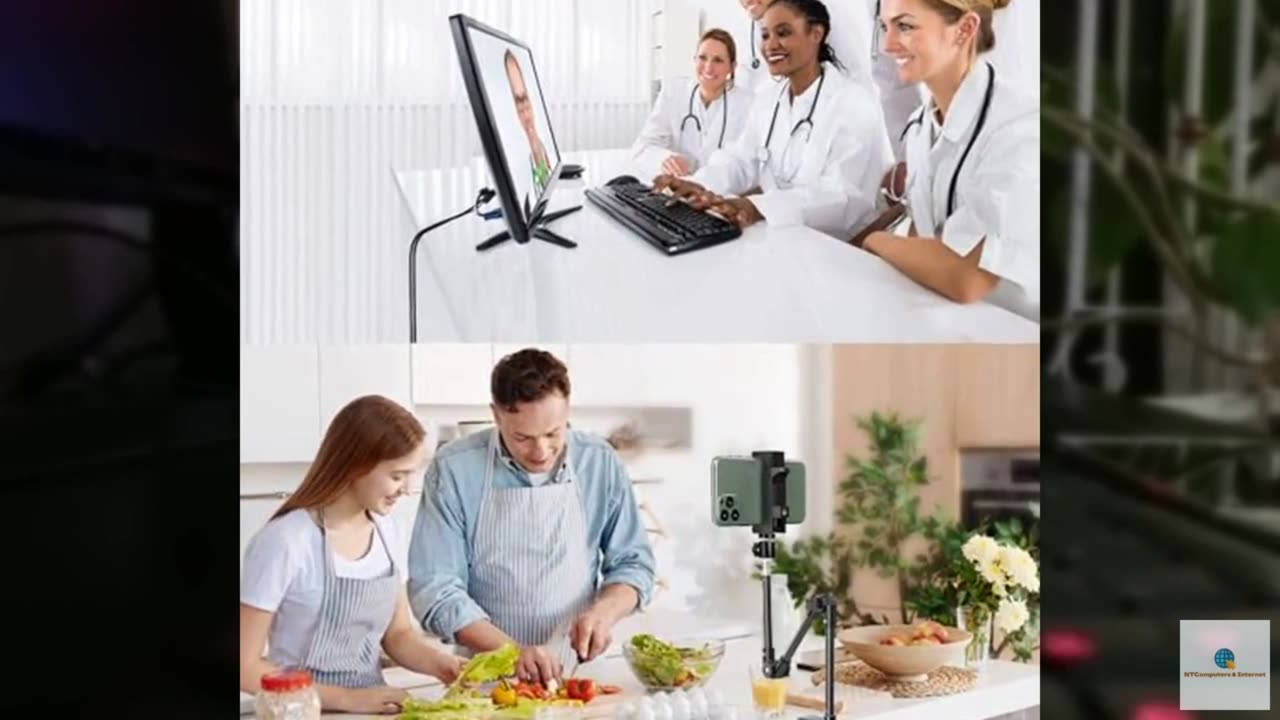 Webcam Stand Camera Mount with Phone Holder & 5/8" Screw, 22in Flexible Projecto