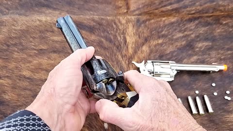 Compare Airsoft Single Action Revolver to Single Action Revolver Firearm: + Card Shooting Video 2