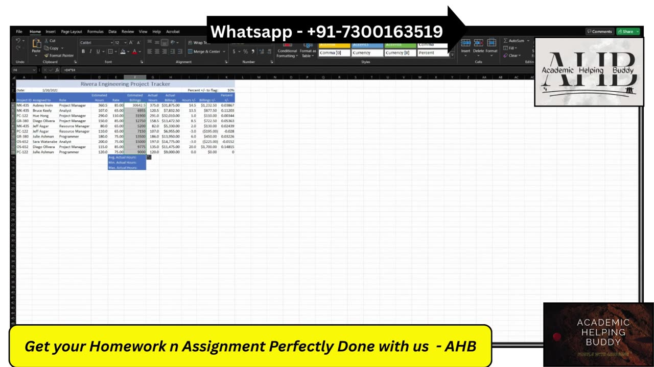 Excel Module 2: End of Module Project 1 | New Perspective 2019 | Rivera Engineering | Shelly Cashman