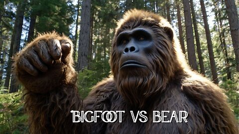 “Bigfoot vs Bear Unexpected Encounter in the Forest”,