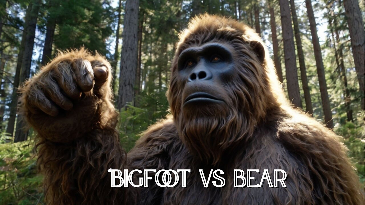 “Bigfoot vs Bear Unexpected Encounter in the Forest”,