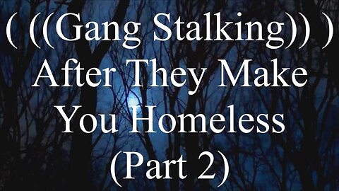 Gang Stalking - After They Make You Homeless (Part 2)