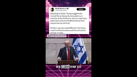 President Trump addressed the Israeli Knesset bragging about Adelson's aggressive Israel lobbying.