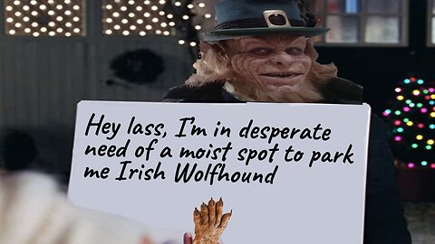 Love Actually Cue Card Scene with Leprechaun