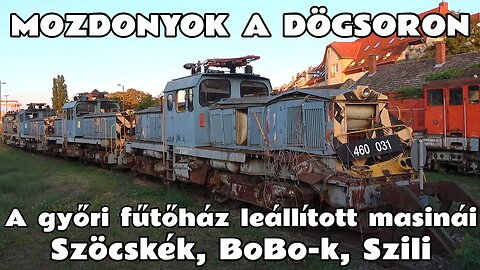 2024.09.11. Selejt & letétes mozdonyok (V46, M44, V43) a győri fűtőház mögött. A jövőjük elég sötét.