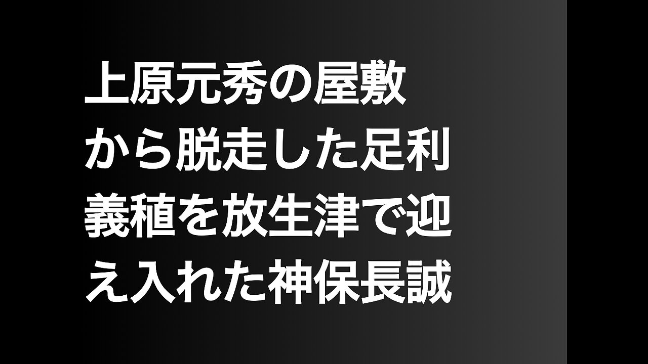 上原元秀の屋敷から脱走した足利義稙を放生津で迎え入れた神保長誠