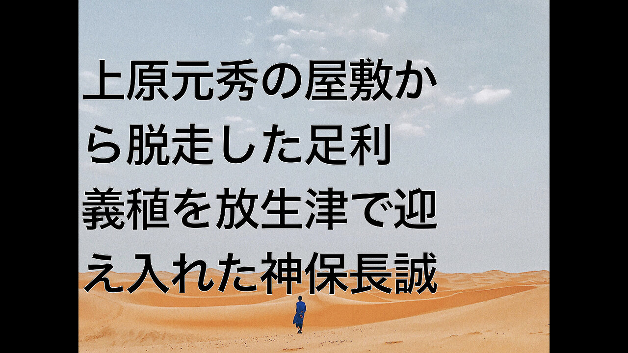 上原元秀の屋敷から脱走した足利義稙を放生津で迎え入れた神保長誠
