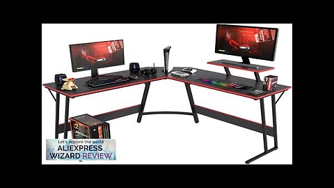 L Shaped Desk Corner Gaming Desk Computer Desk with Large Desktop Studying Review