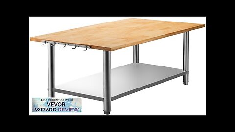 VEVOR Maple Top Work Table Stainless Steel Kitchen Prep Table Wood 36 Review