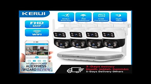 KERUI 6MP Full HD 8CH Wireless NVR Security WIFI IP Dual Lens Review