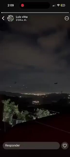 Suspected U.S. airstrikes being carried out over Venezuela.