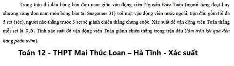 THPT Mai Thúc Loan – Hà Tĩnh: Trong trận thi đấu bóng bàn đơn nam giữa vận động viên Nguyễn Đức Tuân