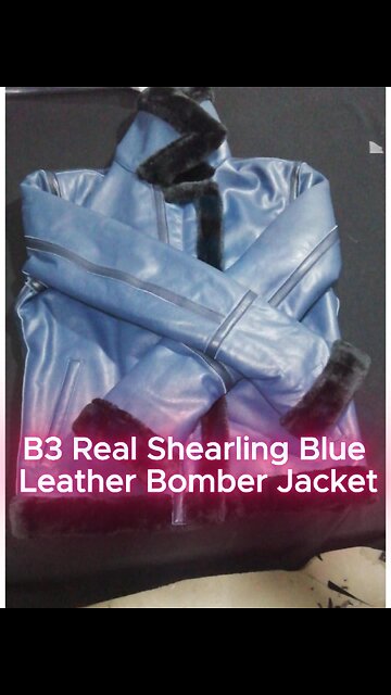 𝐁𝟑 𝐑𝐞𝐚𝐥 𝐒𝐡𝐞𝐚𝐫𝐥𝐢𝐧𝐠 𝐁𝐥𝐮𝐞 𝐋𝐞𝐚𝐭𝐡𝐞𝐫 𝐁𝐨𝐦𝐛𝐞𝐫 𝐉𝐚𝐜𝐤𝐞𝐭! 🔥