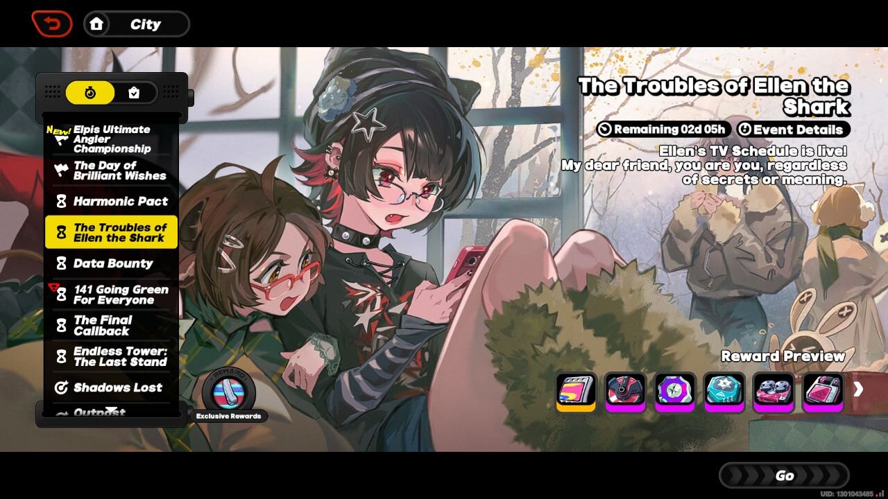 Ellen TV Schedule - The Troubles of Ellen the Shark - Zenless Zone Zero (ZZZ) - Version 1.5