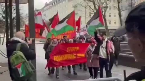 Far-left activists wave Palestinian flags in Norway and protest over Israeli